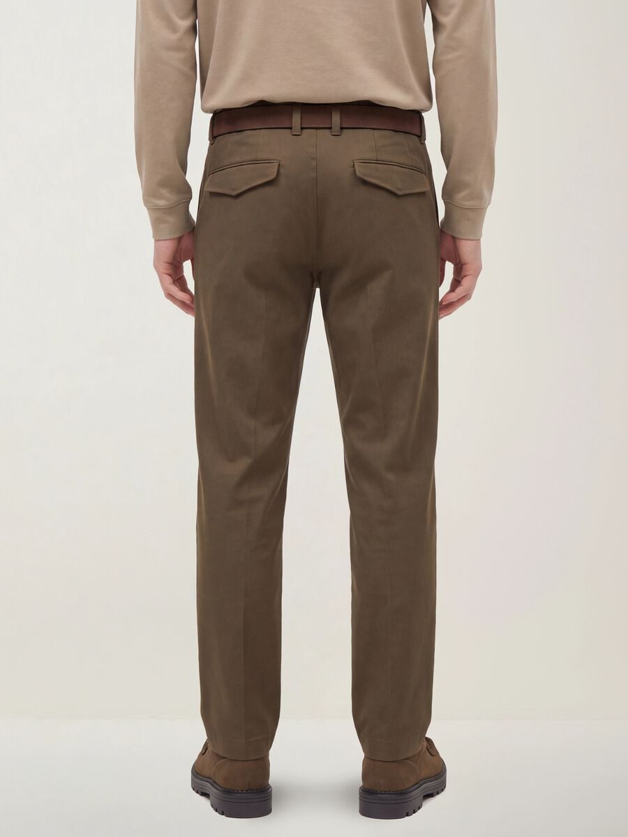 Brown slim-fit stretch-twill chinos_3