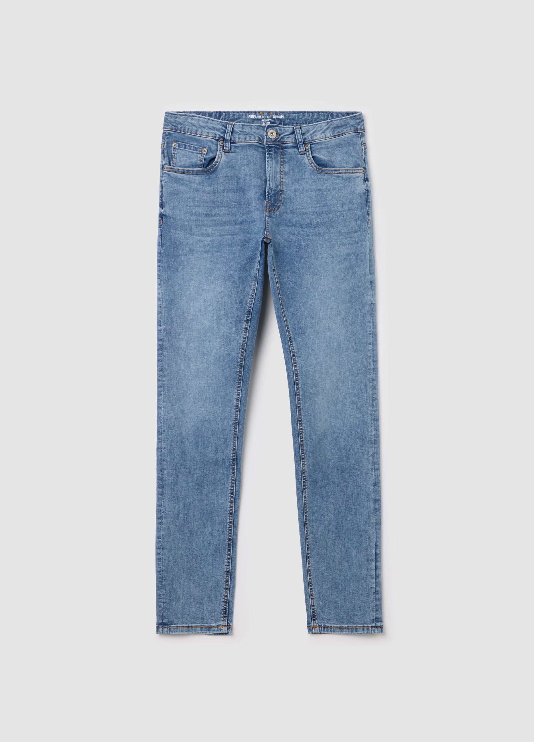 Skinny-fit jeans with acid wash