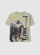 Children's green pure cotton t-shirt regular fit with dinosaur_0