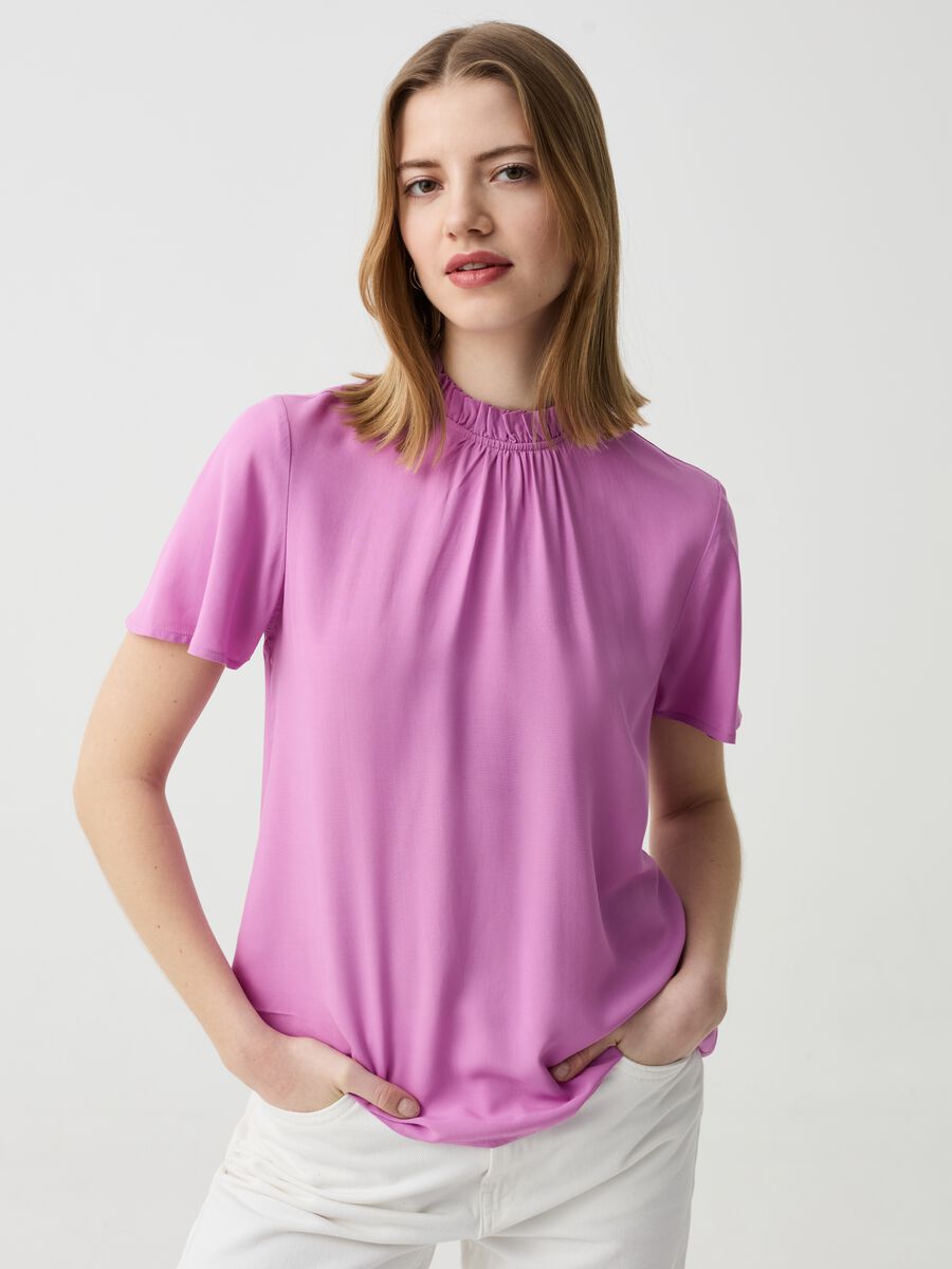 Viscose blouse with pleating_1