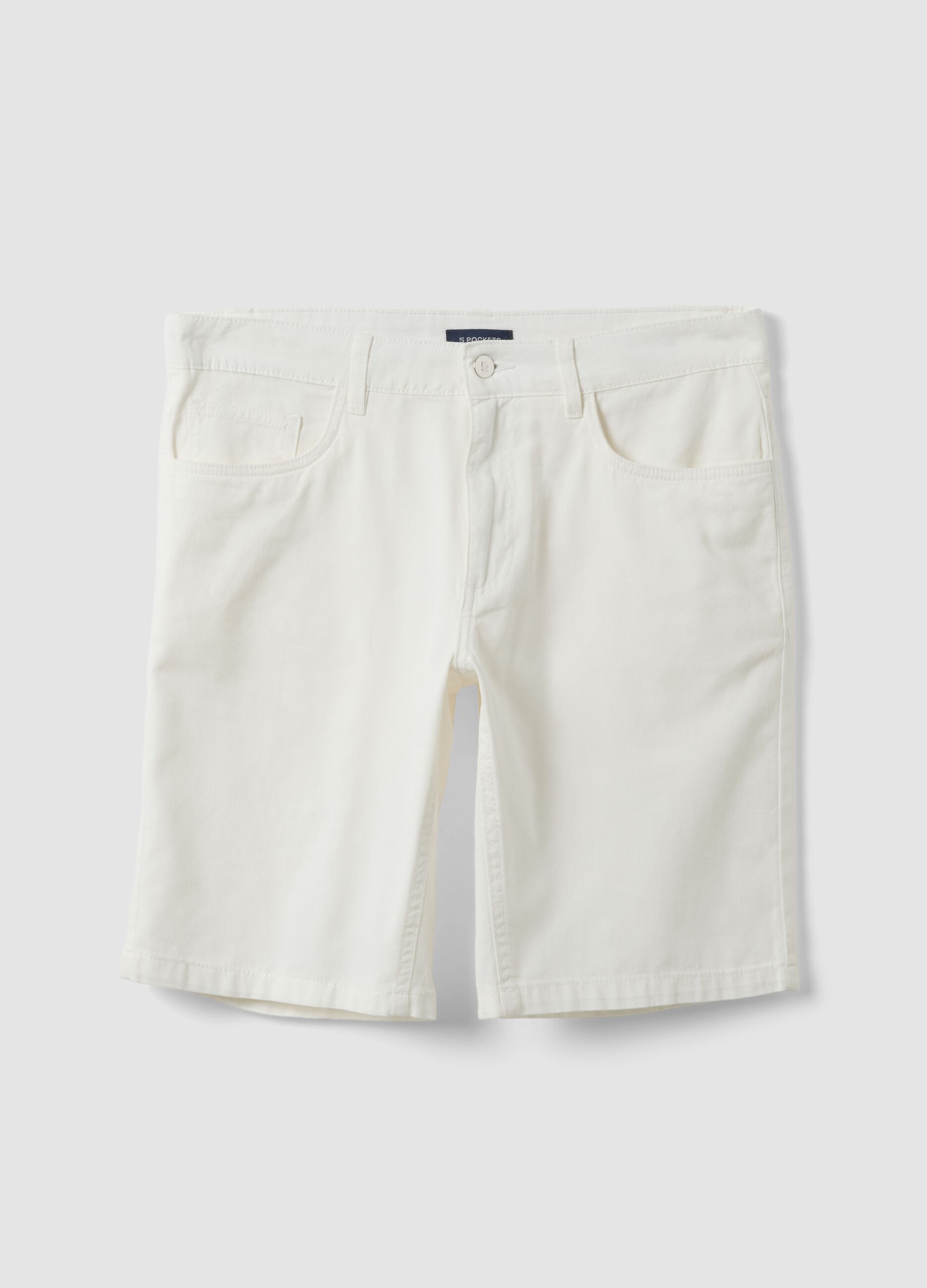 White pure cotton regular-fit shorts