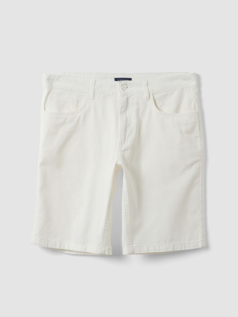 White pure cotton regular-fit shorts_4