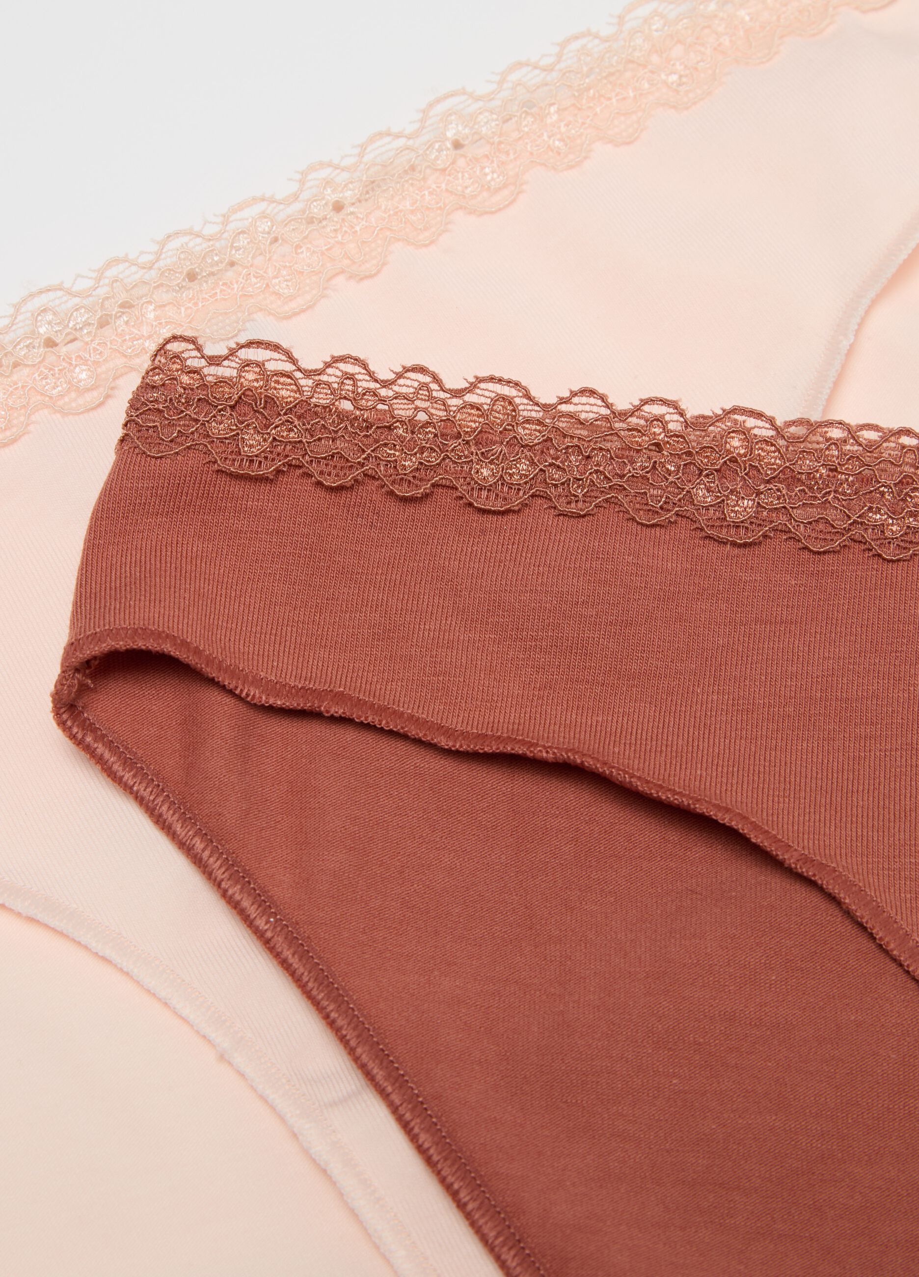 Bipack slip con profilo in pizzo