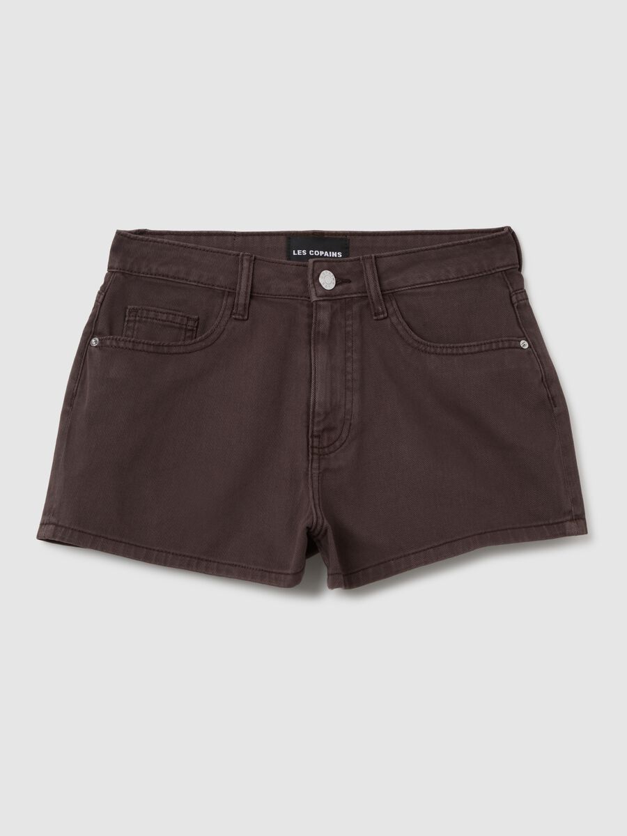 Women's pure cotton brown shorts regular fit_4
