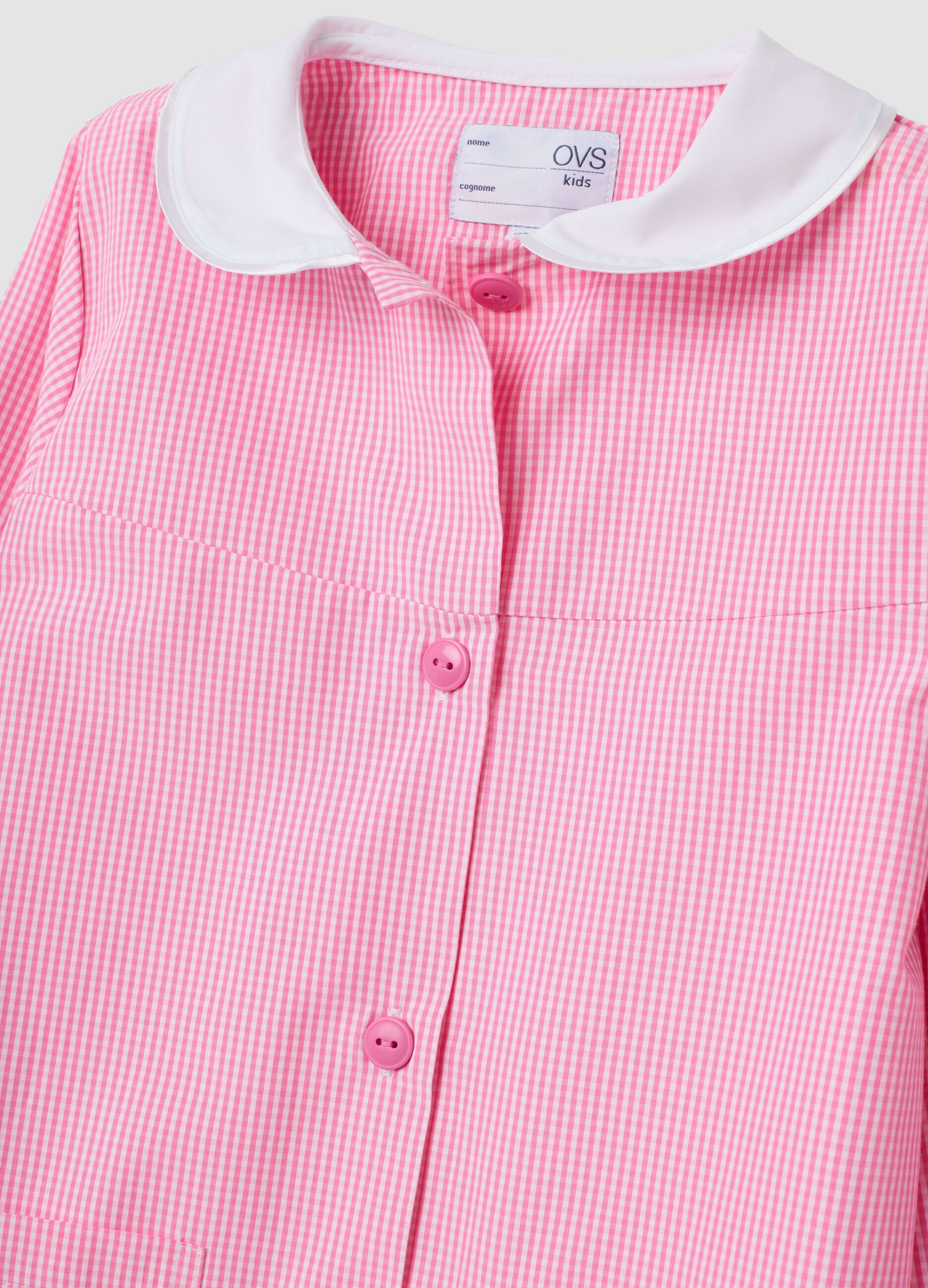2-pack pink girls&rsquo; nursery school smocks with white collar