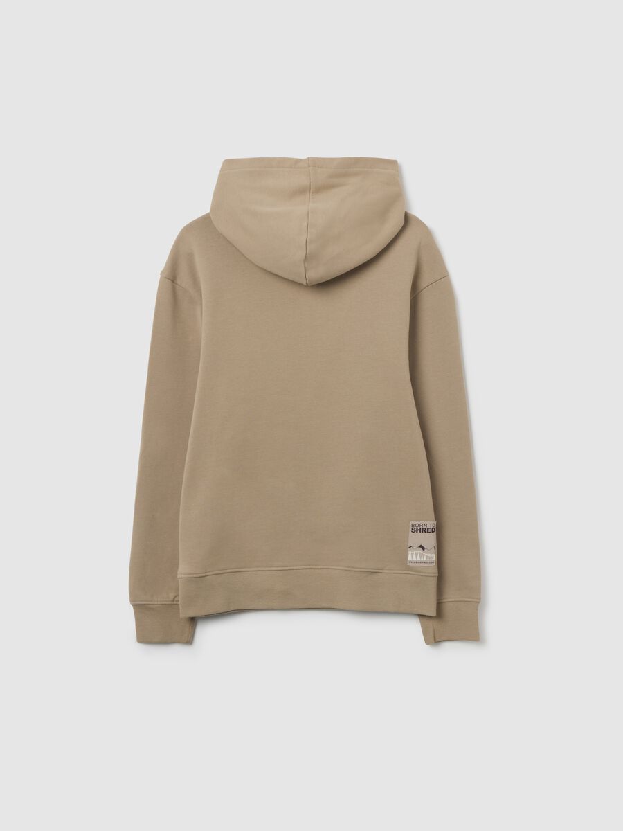 Boys' beige pure cotton hoodie regular fit_1