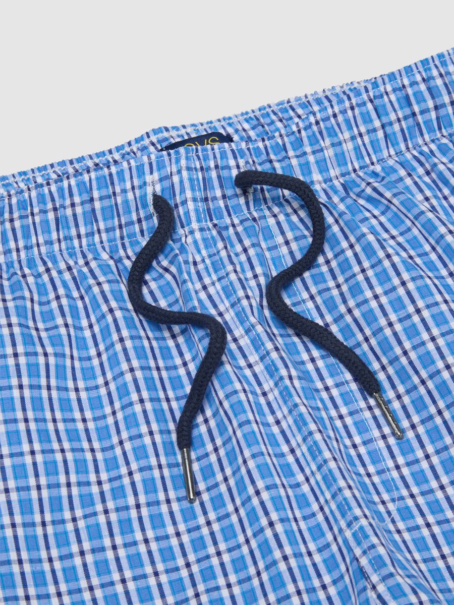 Men's multicolour pure cotton checkered regular fit shorts_5