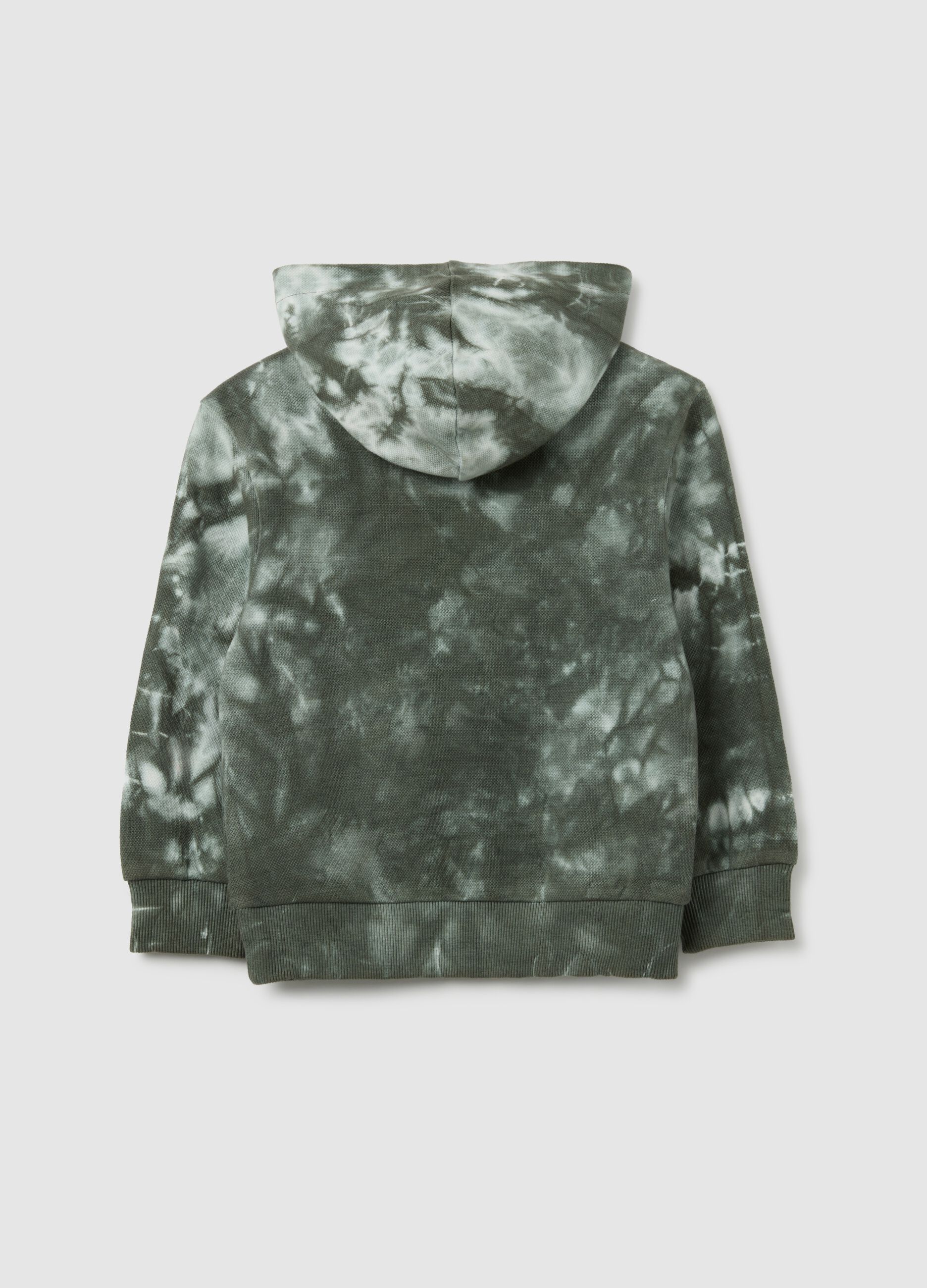 Children's sweatshirt in pure green cotton with oversized fit