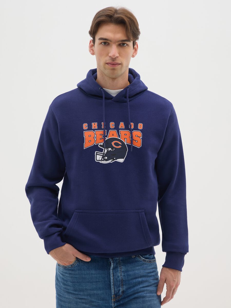 Blue cotton blend sweatshirt with Chicago Bears logo_0