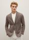Regular fit brown checked blazer with buttons_2