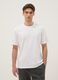 White pure cotton T-shirt with relaxed fit and finished crew neck_0