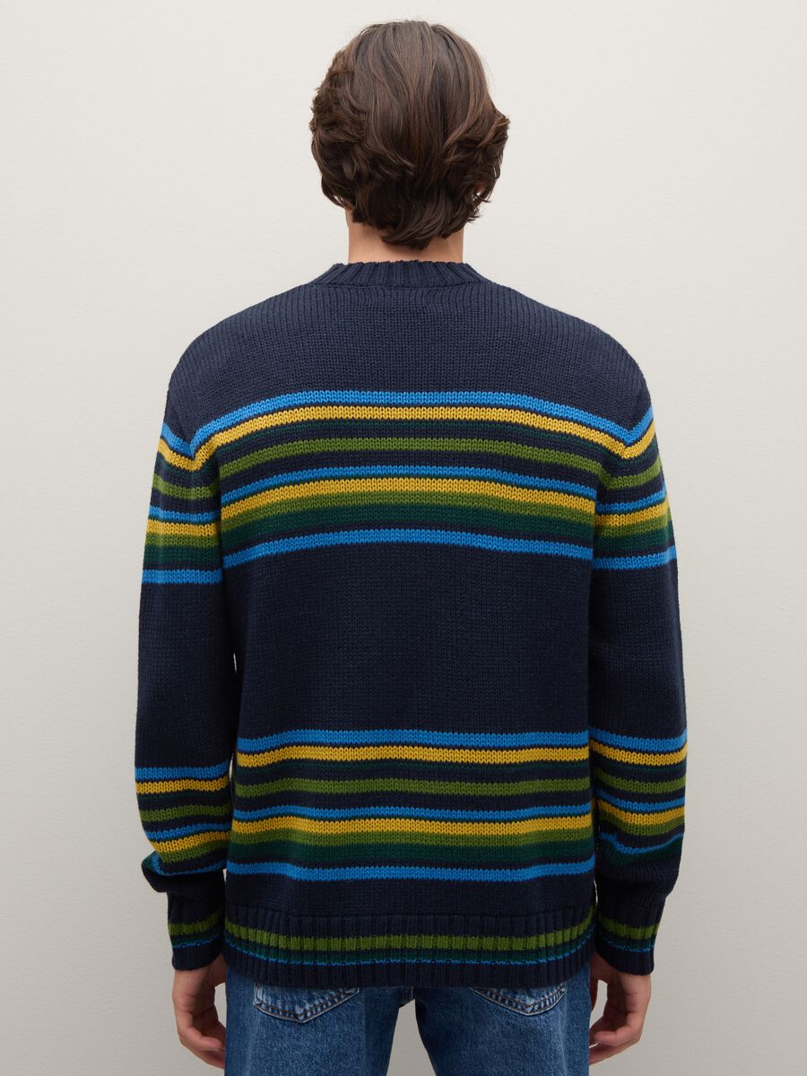 Multi-colour striped jacquard regular fit jumper_2