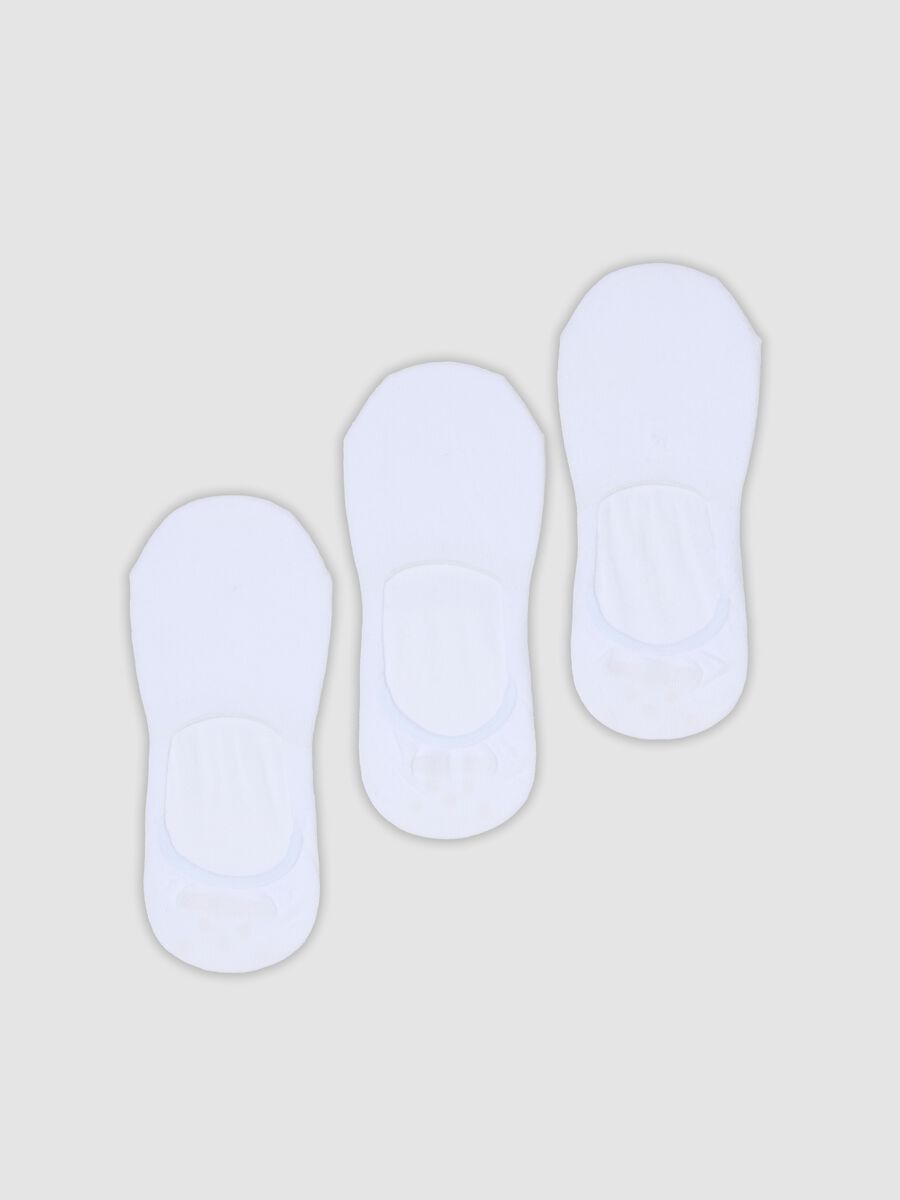 Three-pack of white invisible organic cotton socks_0