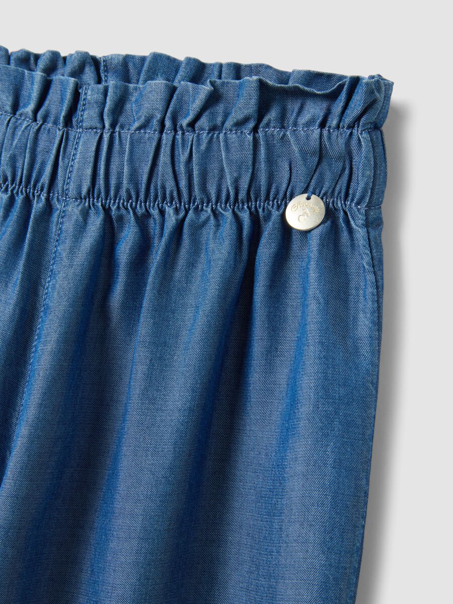 Jeans culotte in puro lyocell blu da bambina regular fit_2