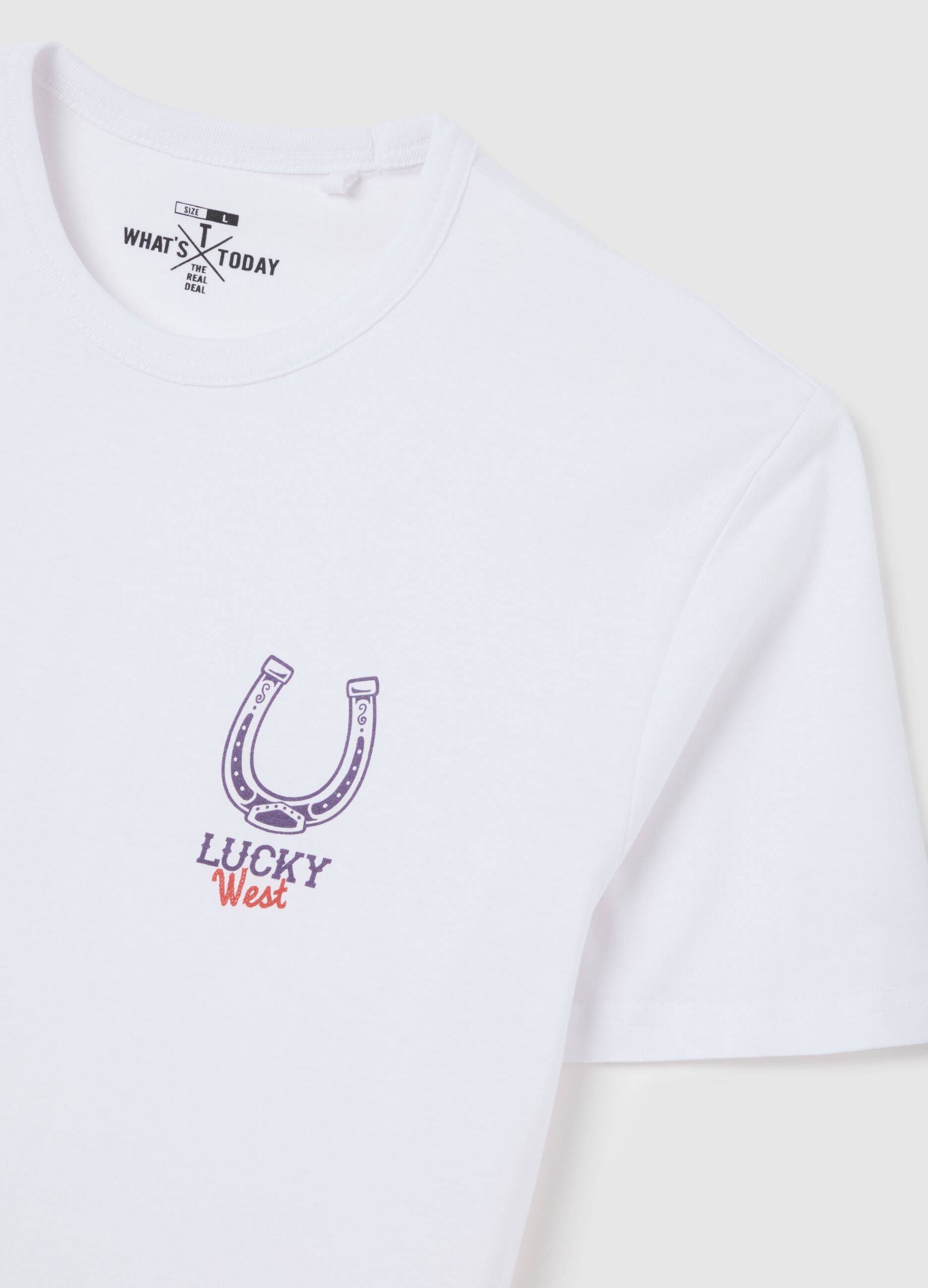 White T-shirt with horseshoe print Ovs