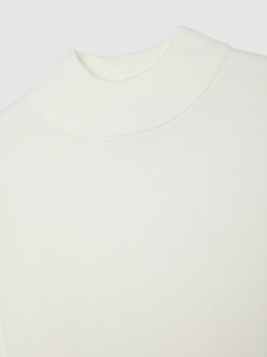 White Acrylic High Neck Jumper_5