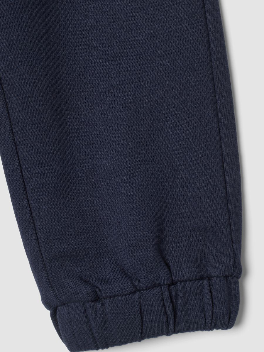 Pantaloni jogger blu in puro cotone_3