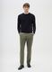 Green Stretch Cotton Regular Fit Trousers_0