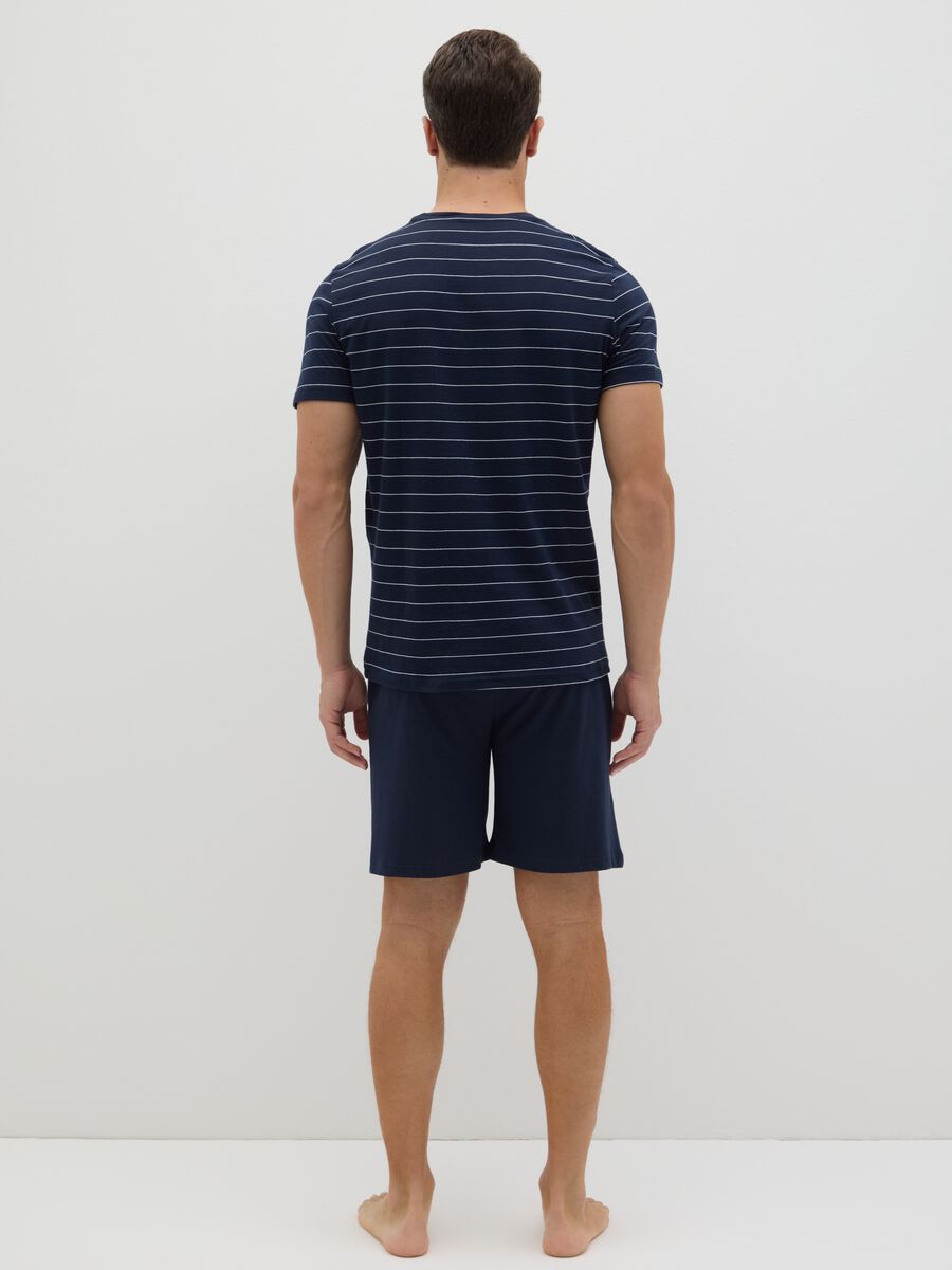 Short Blue Striped Cotton Pyjamas_3