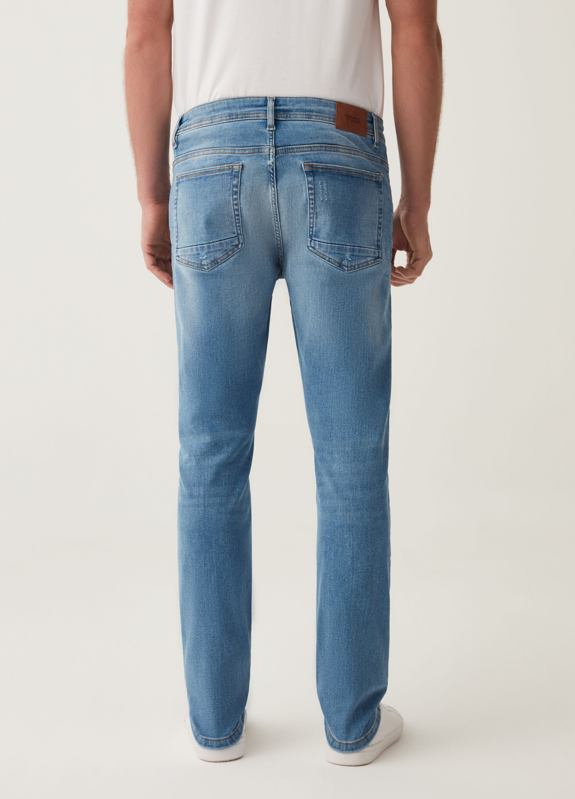 Jeans skinny fit acid wash cinque tasche_2