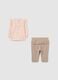 Baby girl set in pure beige cotton_1