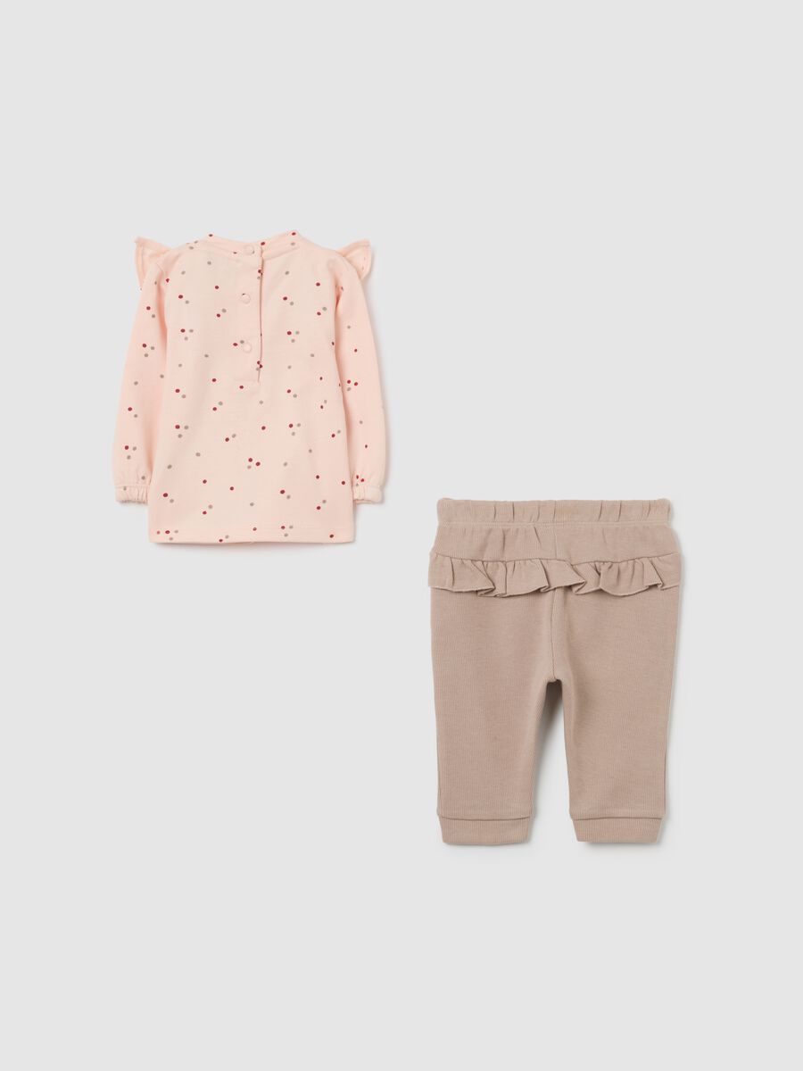 Baby girl set in pure beige cotton_1