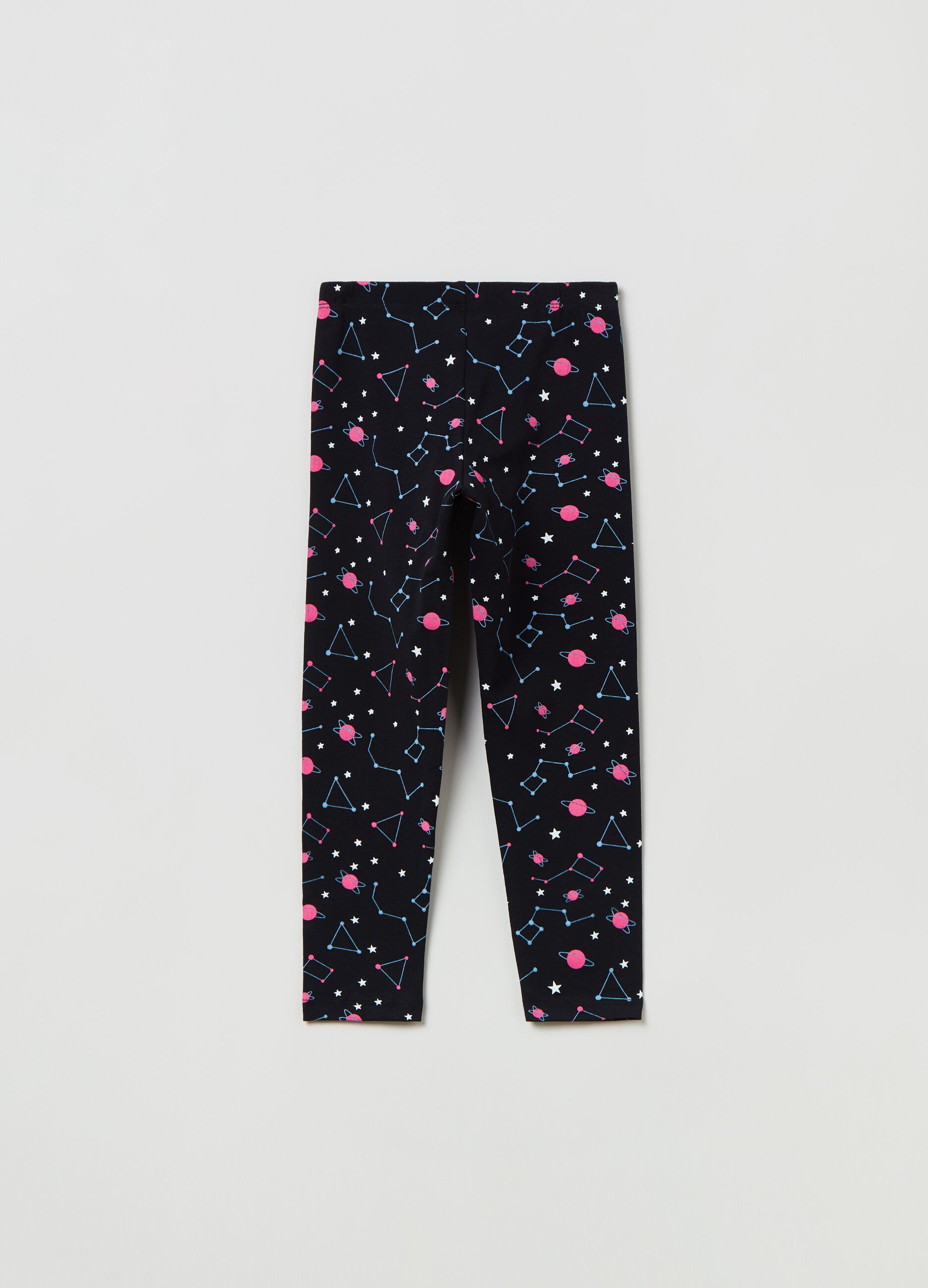 Leggings in cotone stretch con stampa Nero OVS KIDS da Bambina OVS