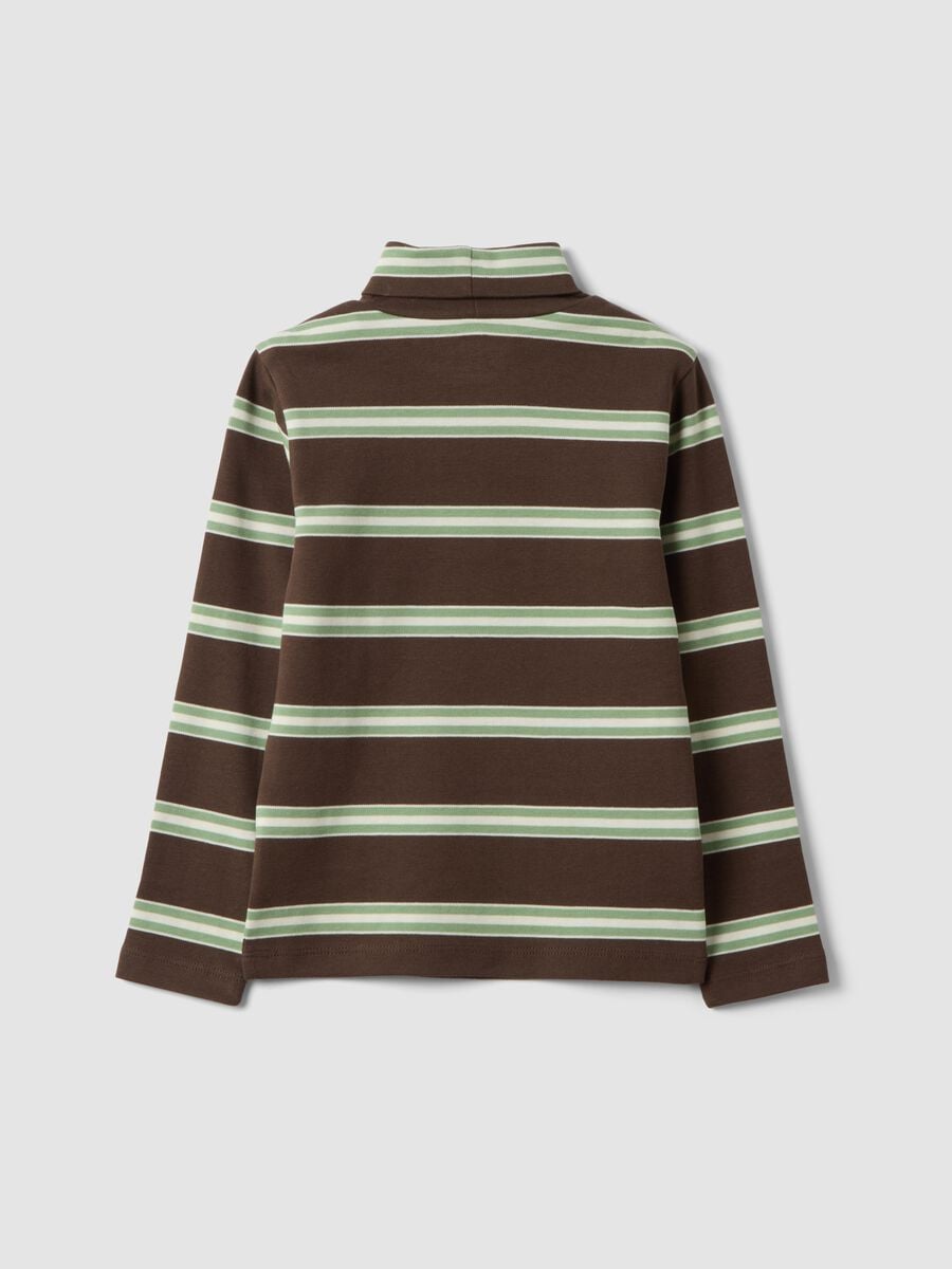 T-shirt marrone chiaro dolcevita in puro cotone organico_1