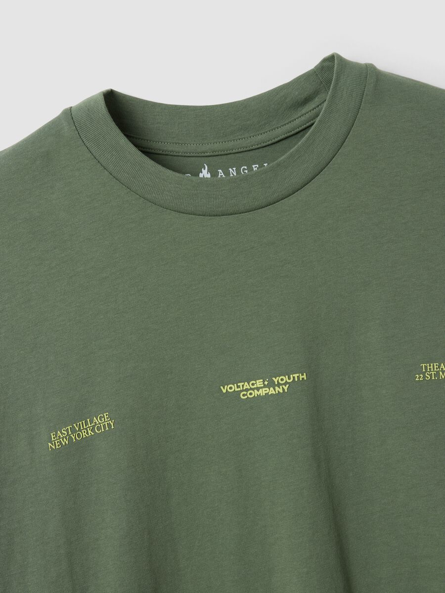 T-shirt verde in puro cotone a maniche corte_5