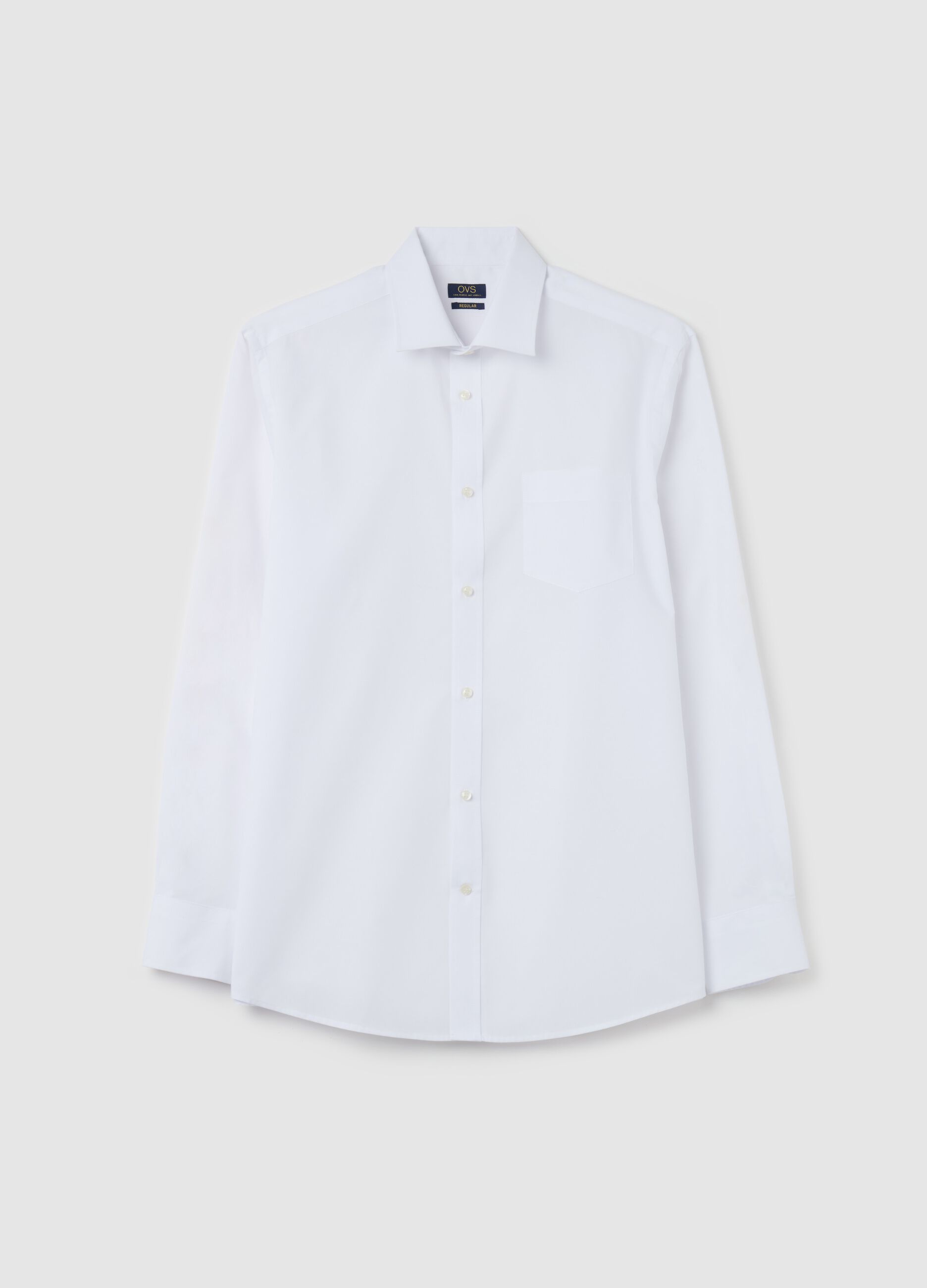 Regular-fit easy-iron shirt with pocket