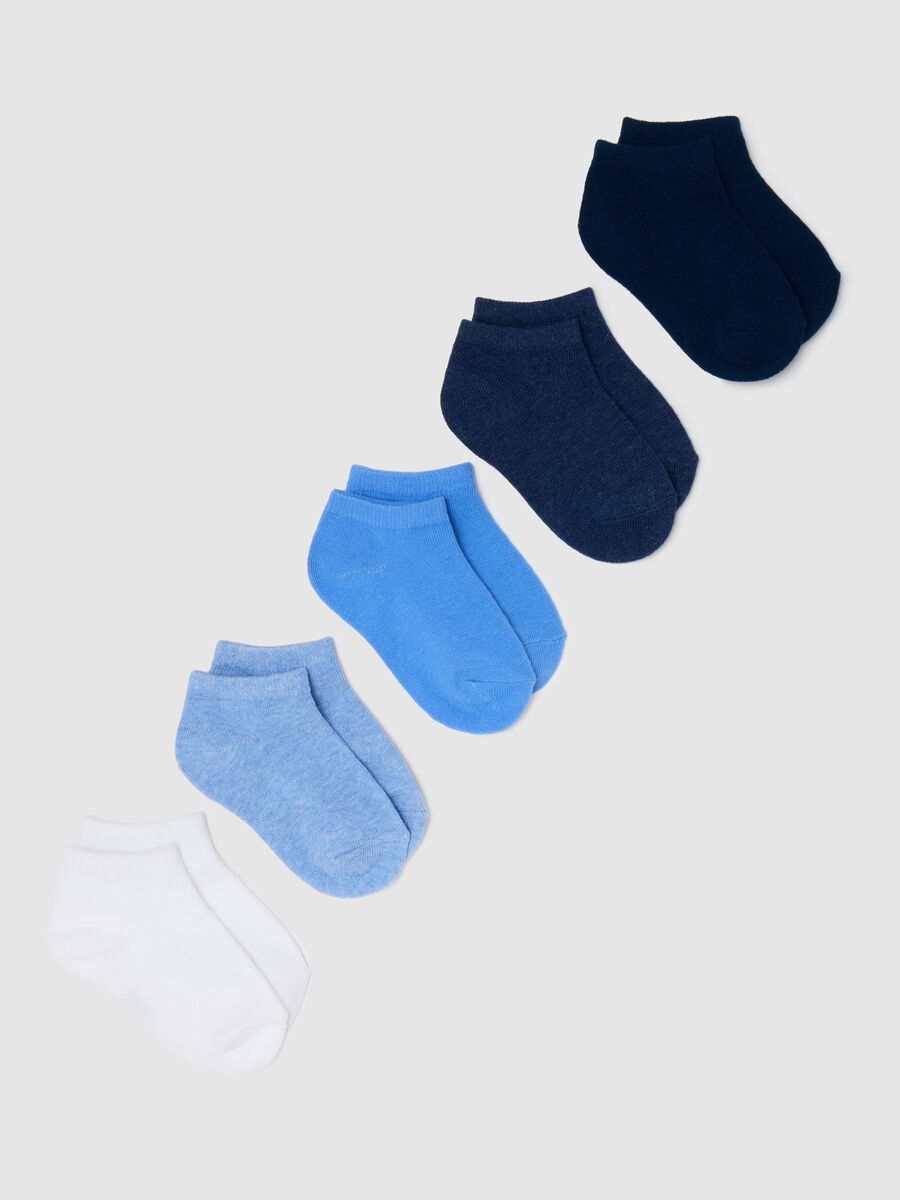 Five-pair pack white and blue stretch shoe liners_0