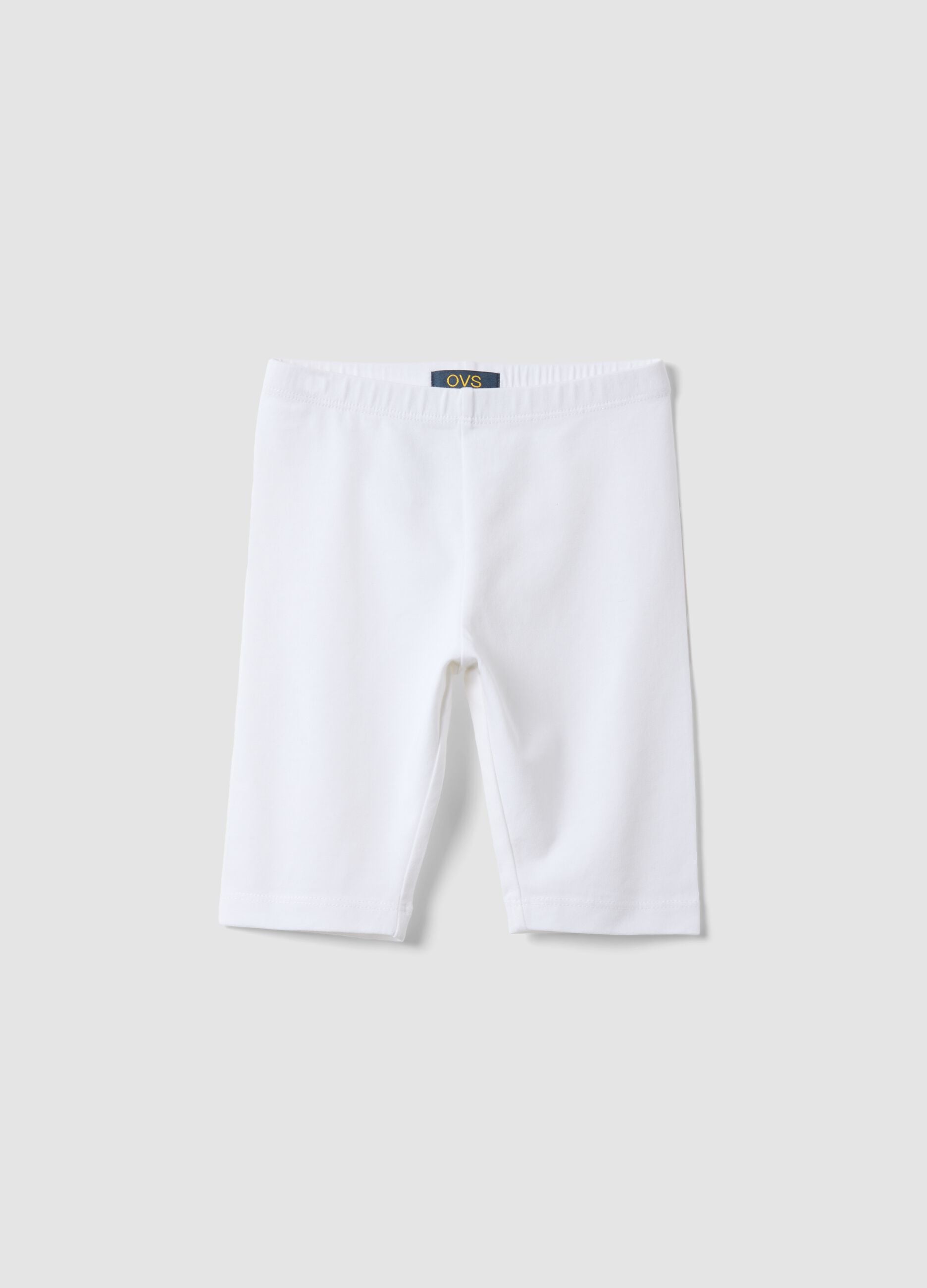 White organic cotton cycling shorts