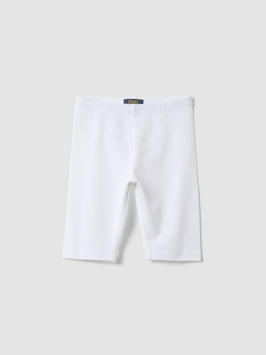 Pantaloncini ciclista bianchi in cotone organico_0