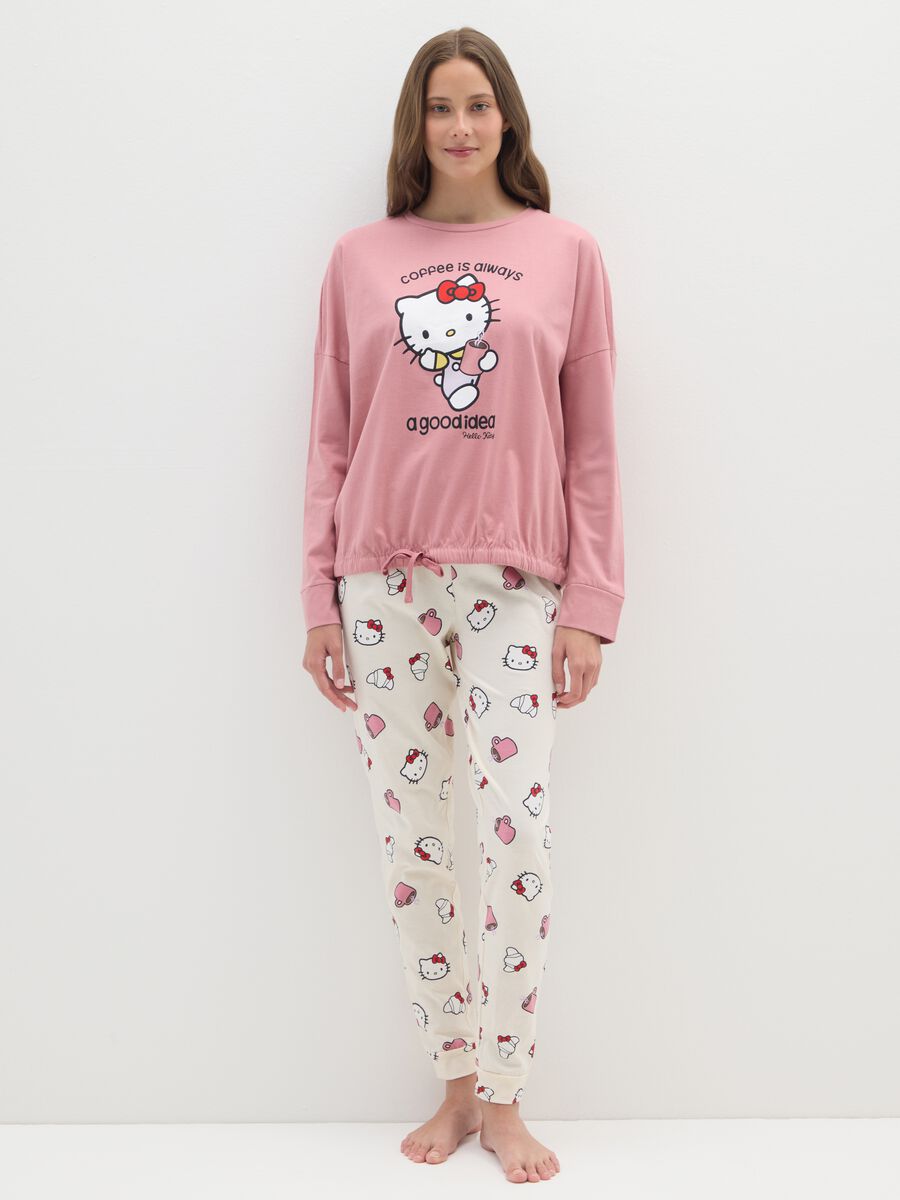 Pink cotton pyjamas with Hello Kitty prints_0