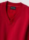 Red cotton-blend V-neck sweatshirt with oversized fit_1