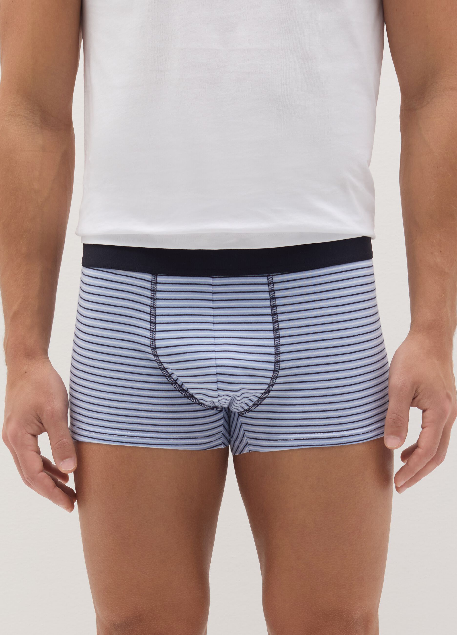 Set cinque boxer in cotone a righe 