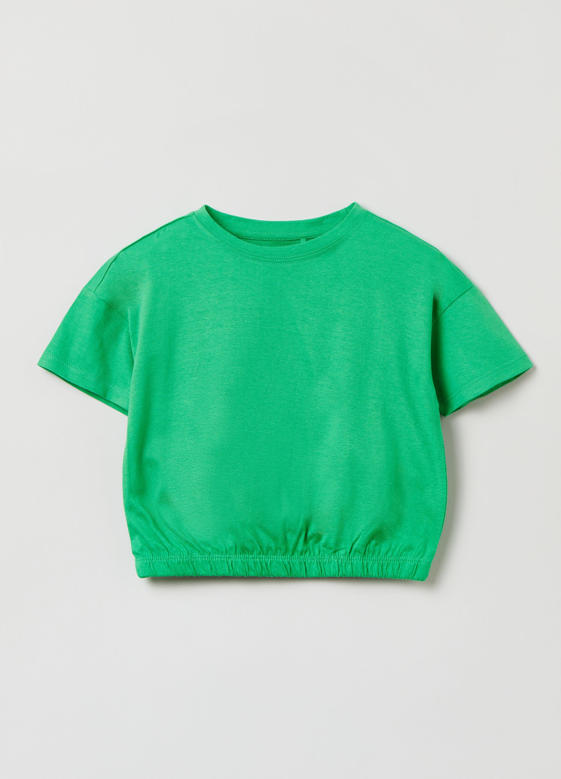 Cotton T-shirt with elastic base