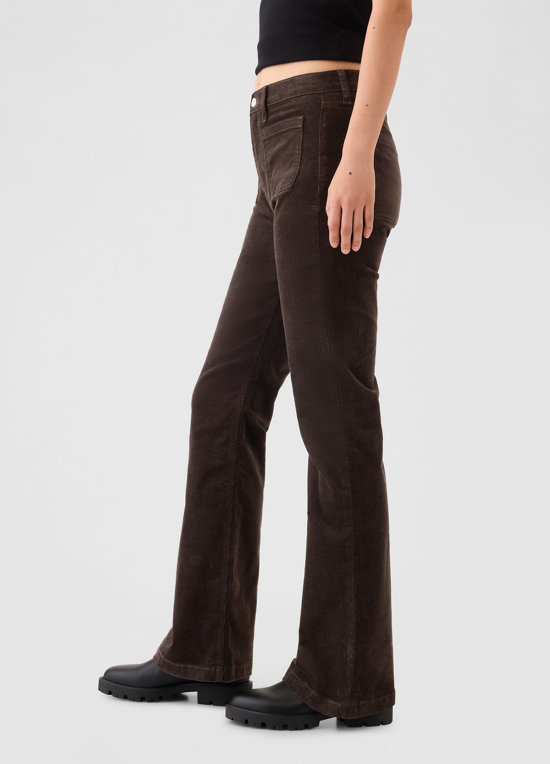 Flare-fit high-rise trousers in corduroy