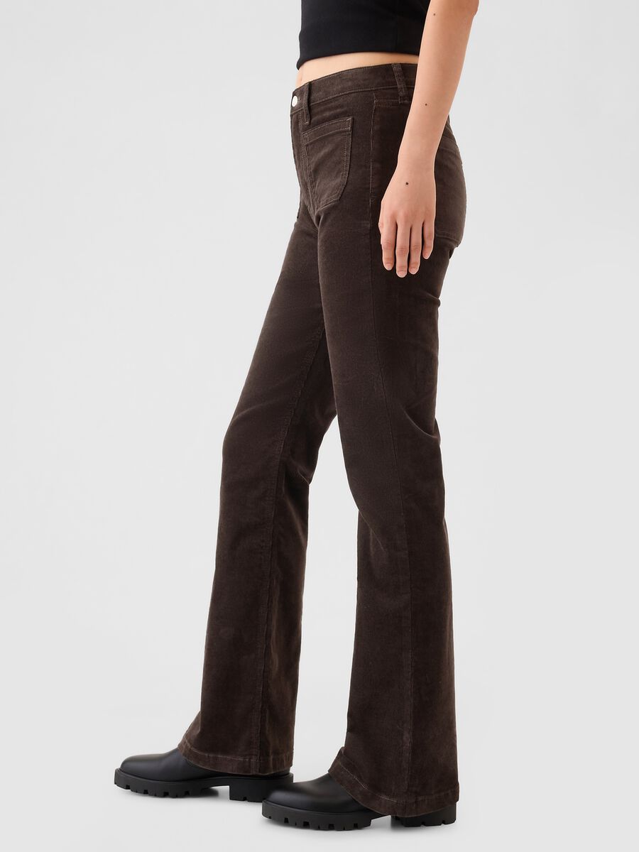 Flare-fit high-rise trousers in corduroy_3