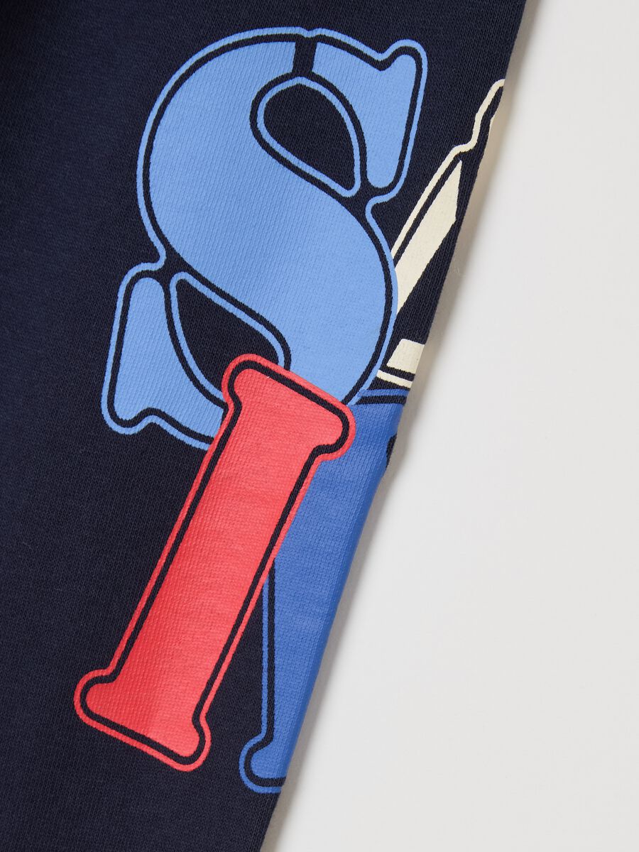 Fleece joggers with drawstring and print_2