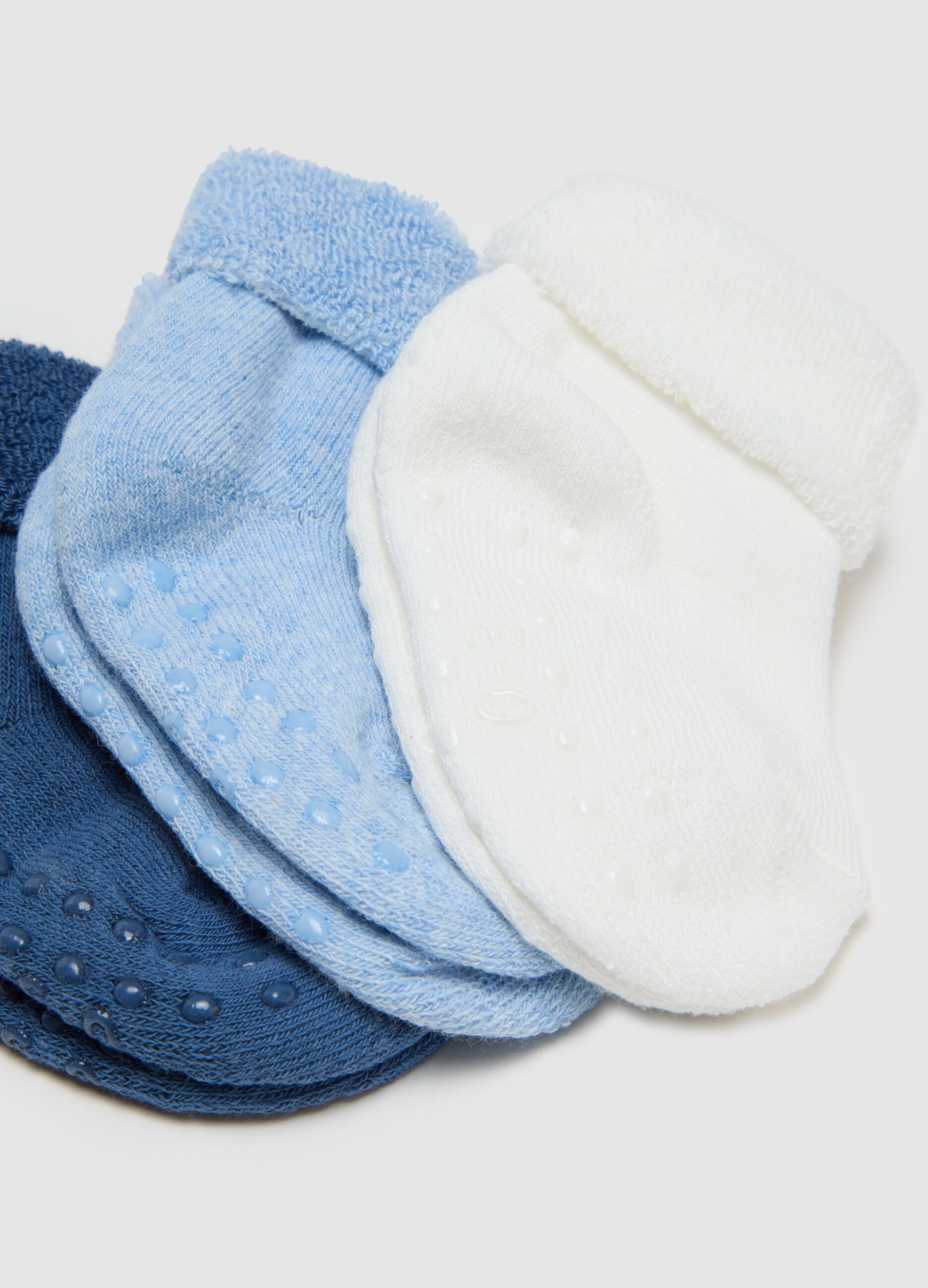 Set of Multicolor Cotton Baby Socks with Non-Slip Sole