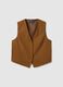Brown regular fit waistcoat with buttons_4
