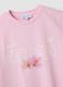 Pink pure cotton T-shirt with slogan print, relaxed fit_5