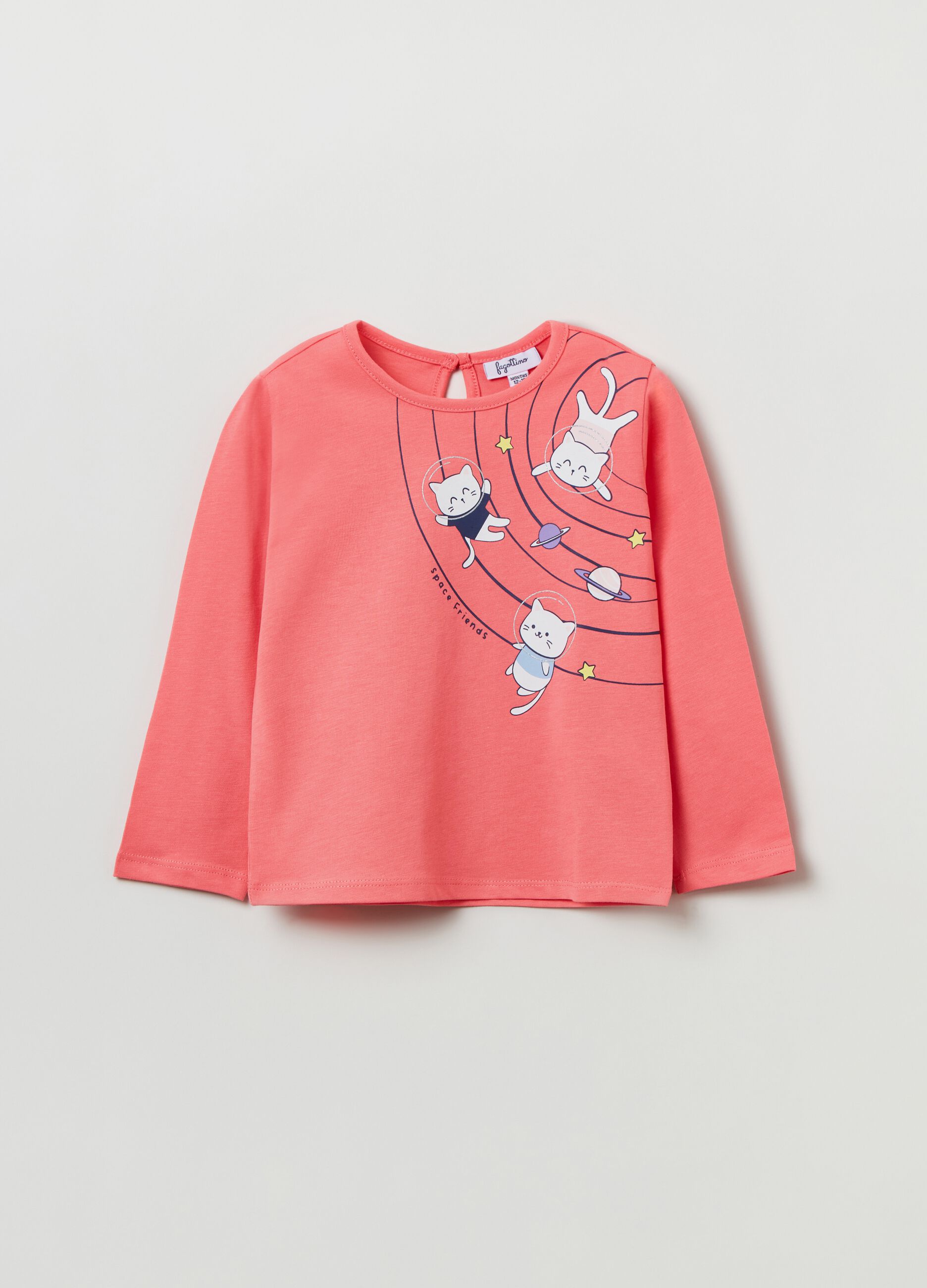 T-shirt a maniche lunghe con stampa_0