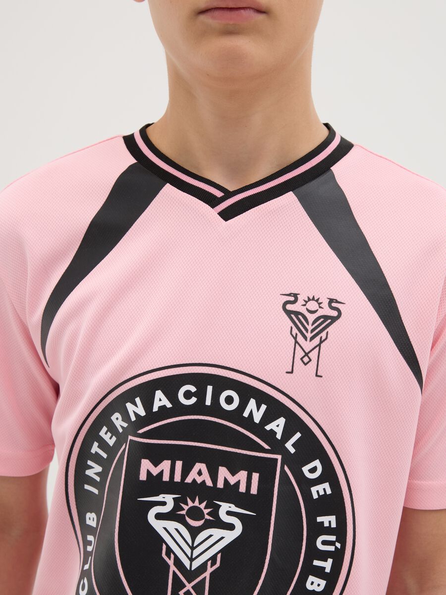 Boys' Pink Regular Fit Sports Shirt with Miami Logo_1