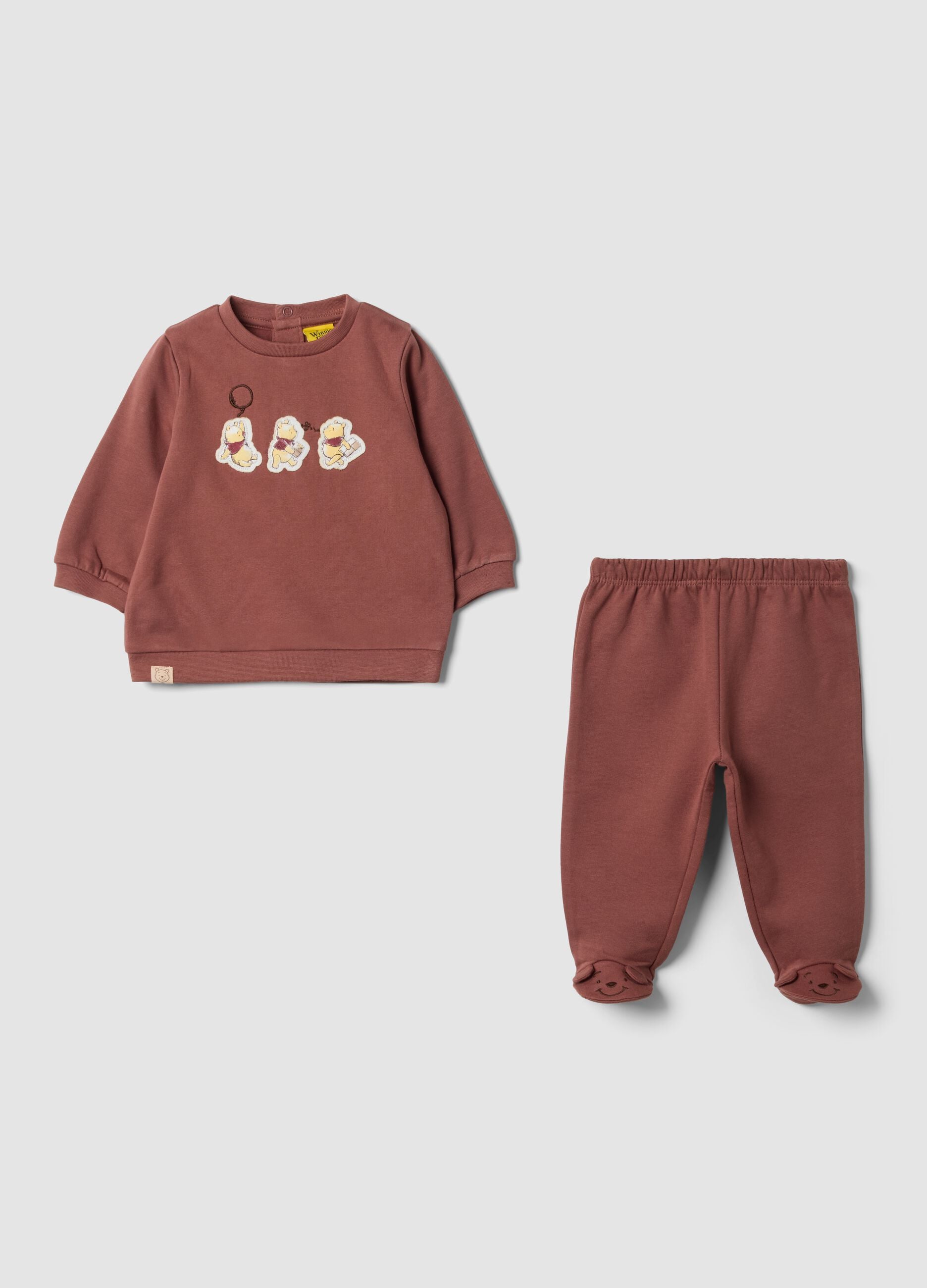 Brown organic cotton Winnie the Pooh pyjamas set