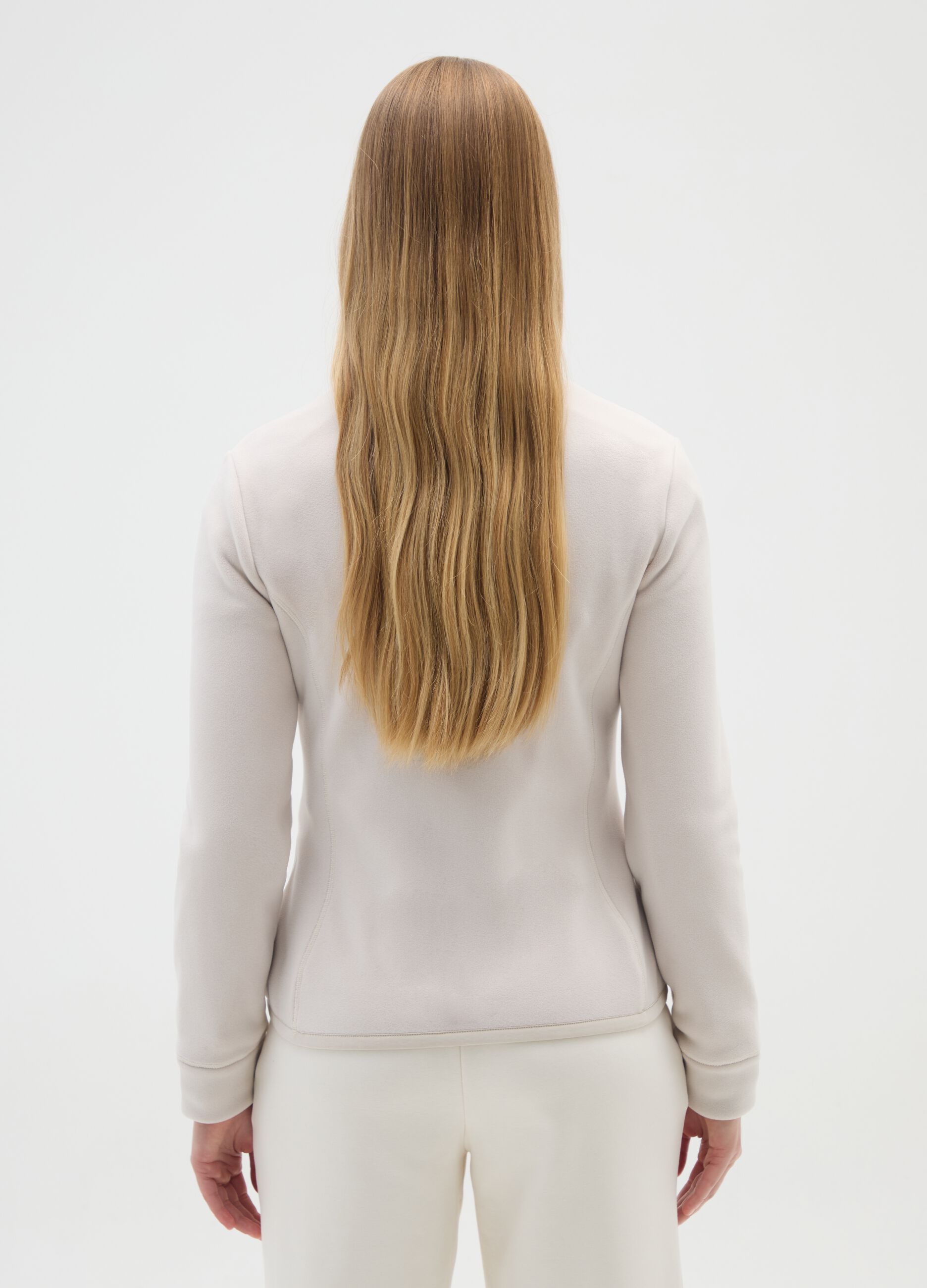 Giacca beige con zip