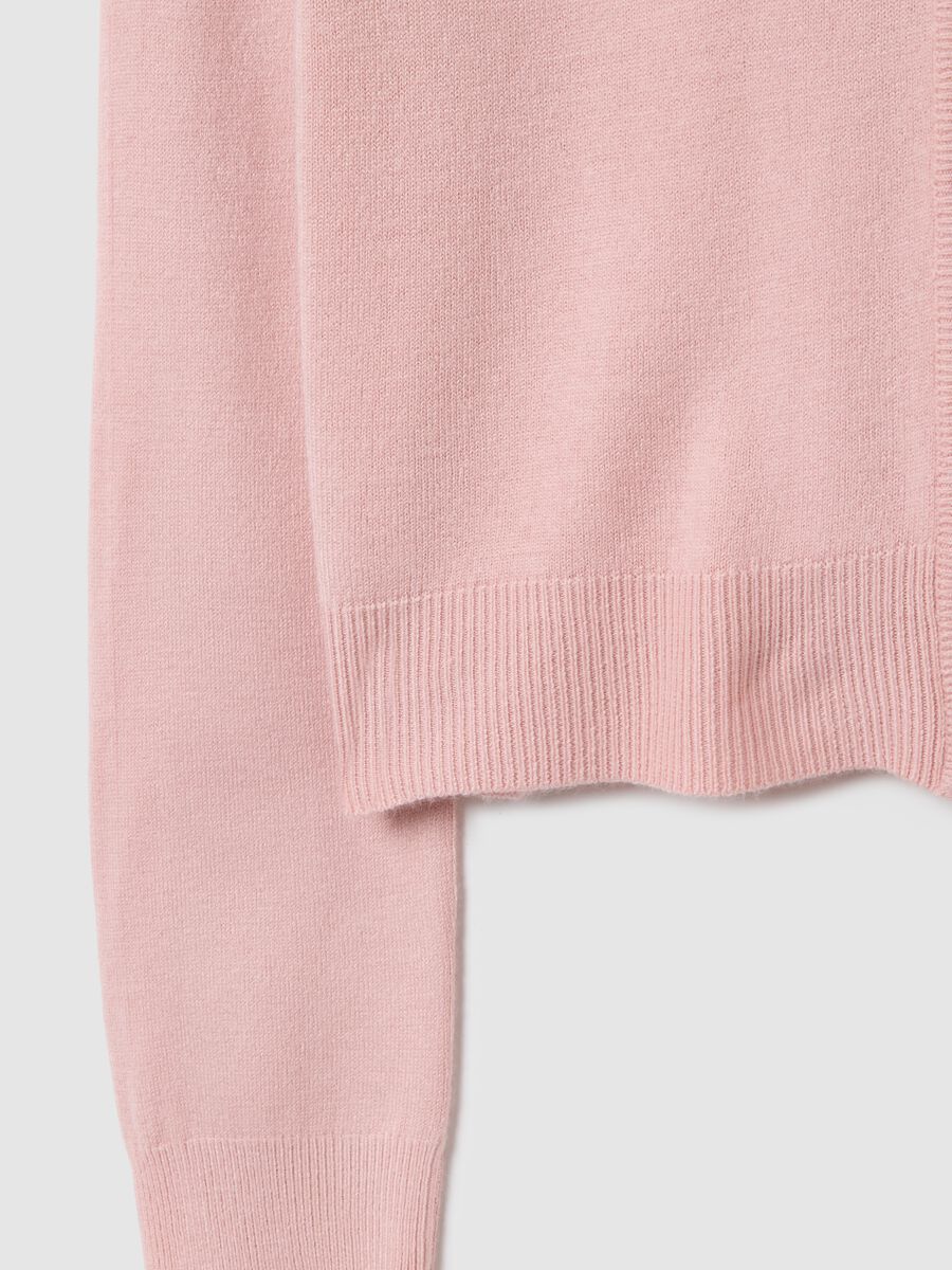 Pink regular fit cardigan with buttons_5