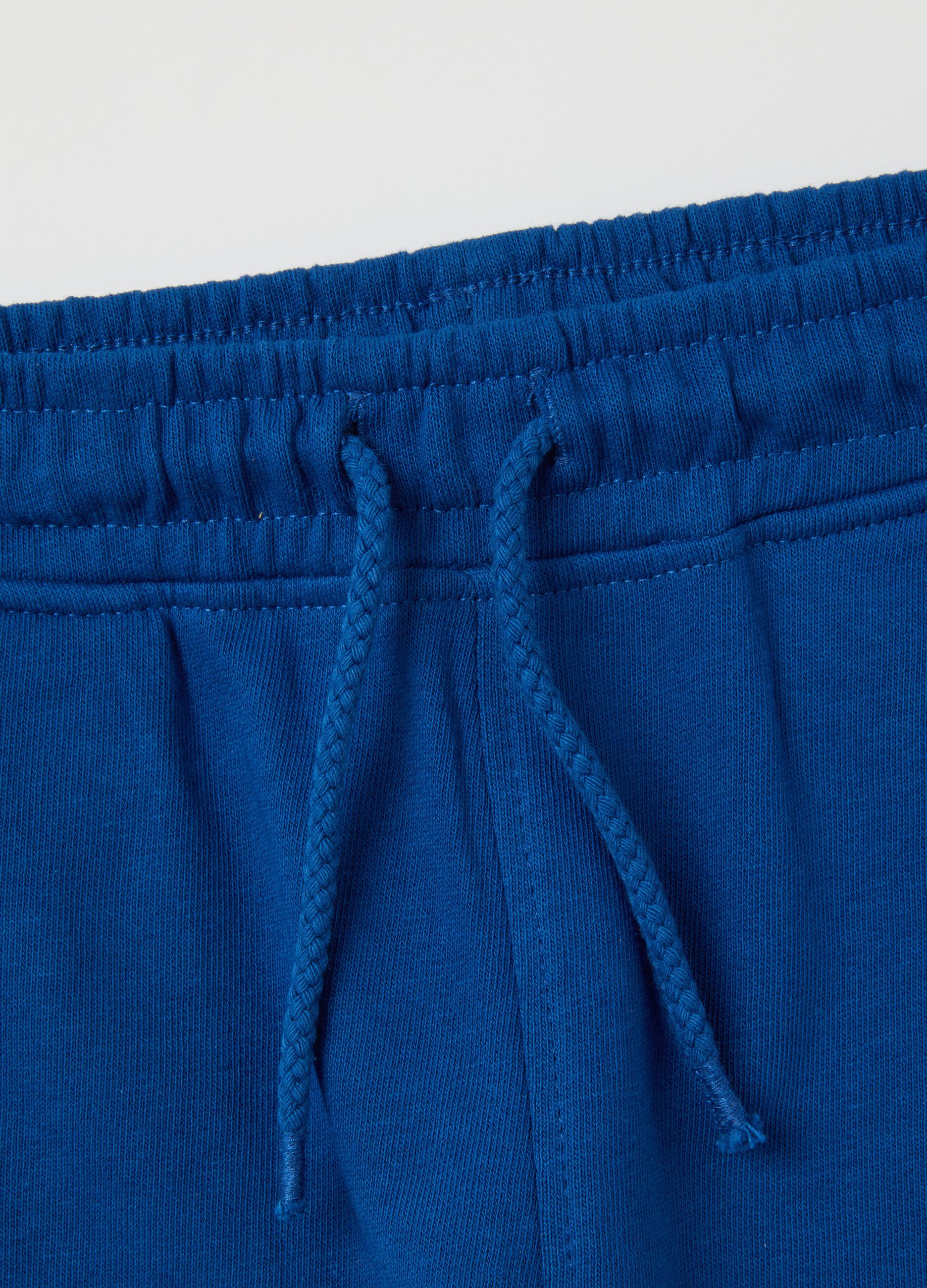 Kids' blue cotton jogger trousers regular fit