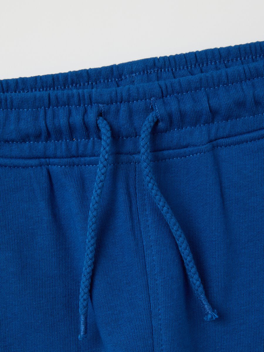 Kids' blue cotton jogger trousers regular fit_3